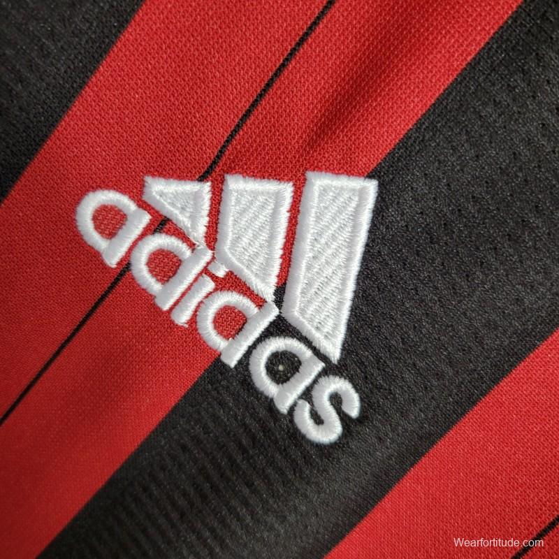 Retro Long Sleeve 2013-14 AC Milan Home Jersey