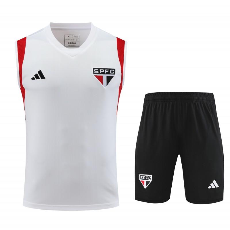 23-2423-24 Sao Paulo White Vest Jersey+Shorts