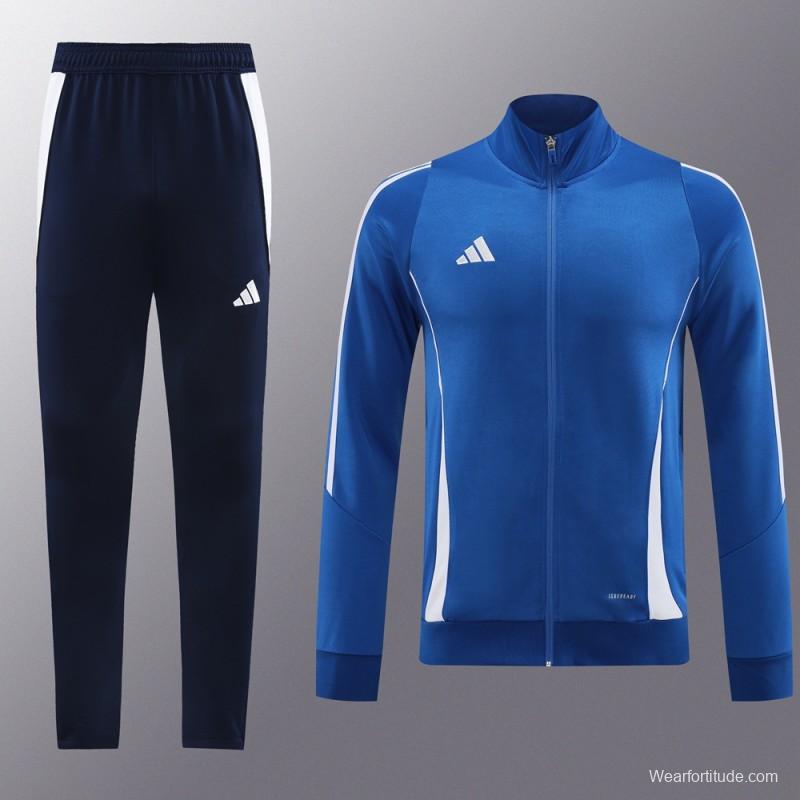 2024 Adidas Blue Half Zipper Jacket+Pants