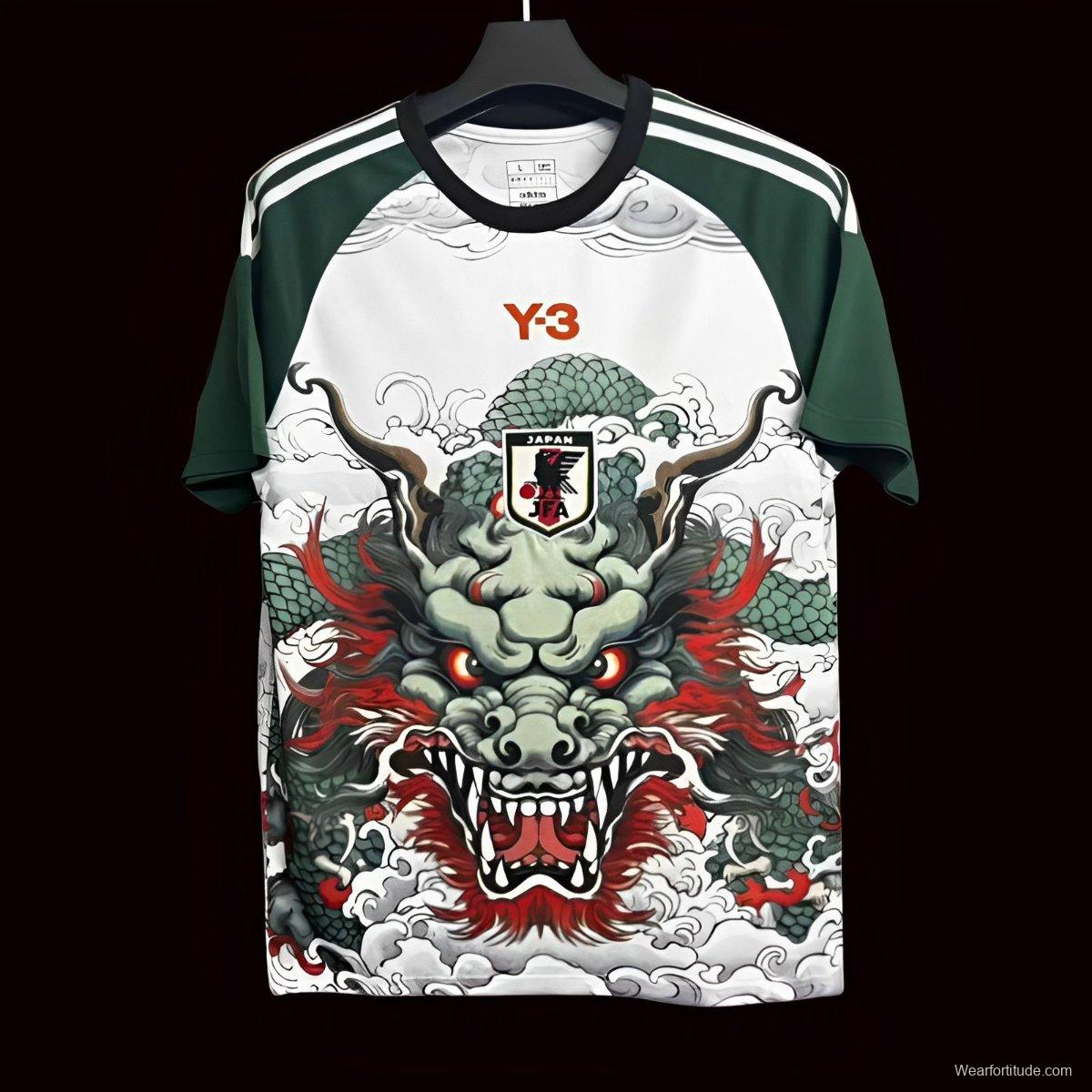 2024 Japan x Y3 Green White Dragon Special Jersey